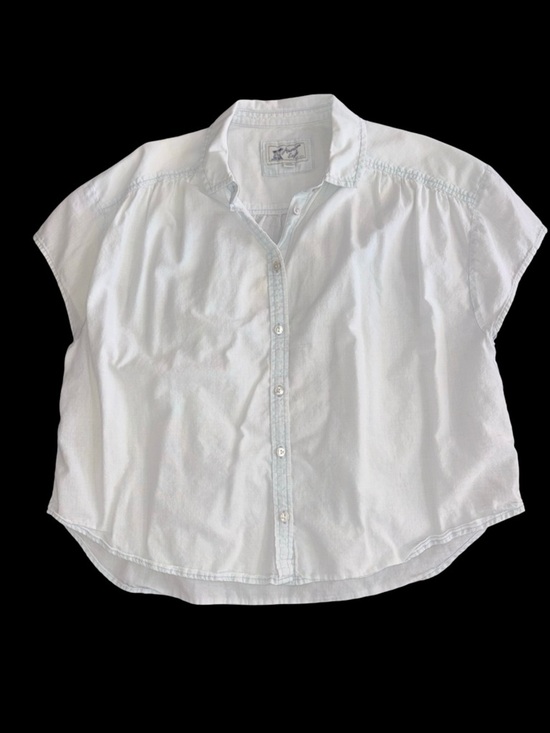 American Eagle Outfitters Tops - American Eagle Very Light Blue Button Front Blouse Size Medium 100% Cotton